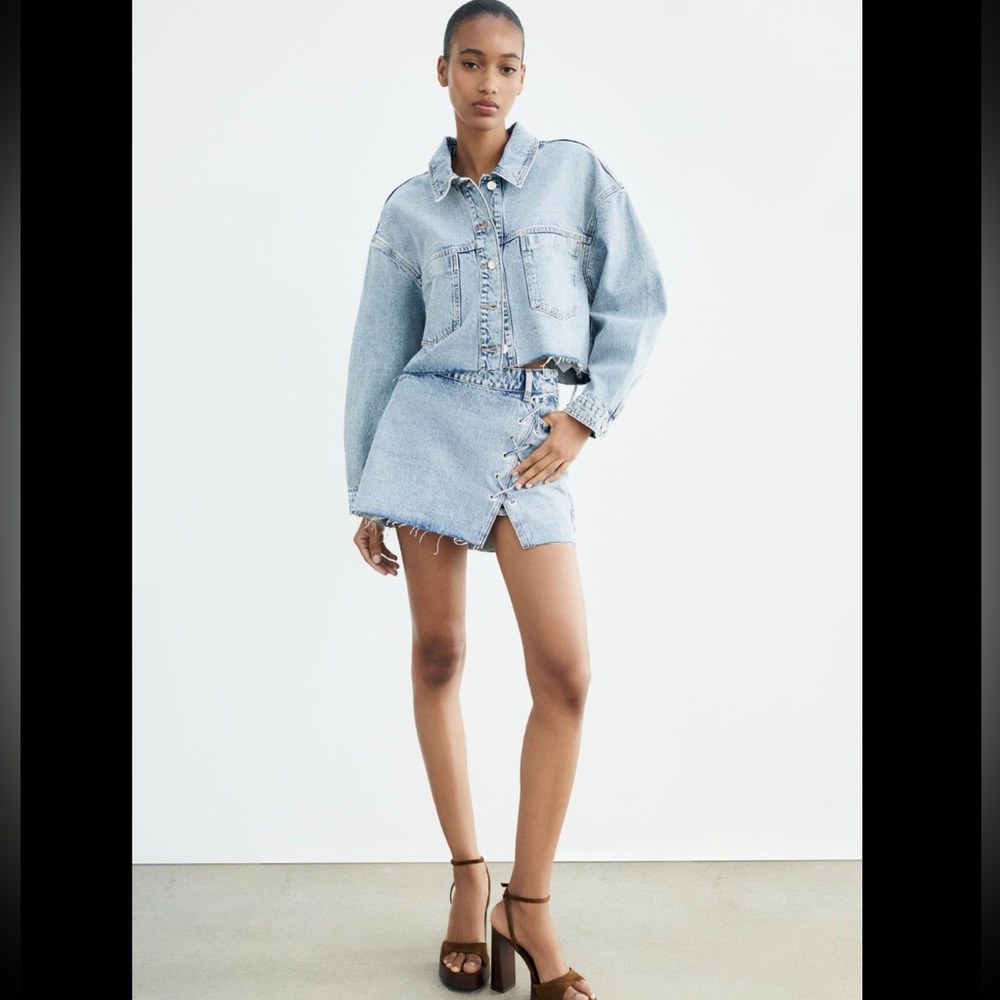 Z1975 HEART DENIM MINI SKIRT